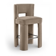 Meridian Furniture Zuno Taupe Velvet Performance Fabric Bar Stool (Set of 2)