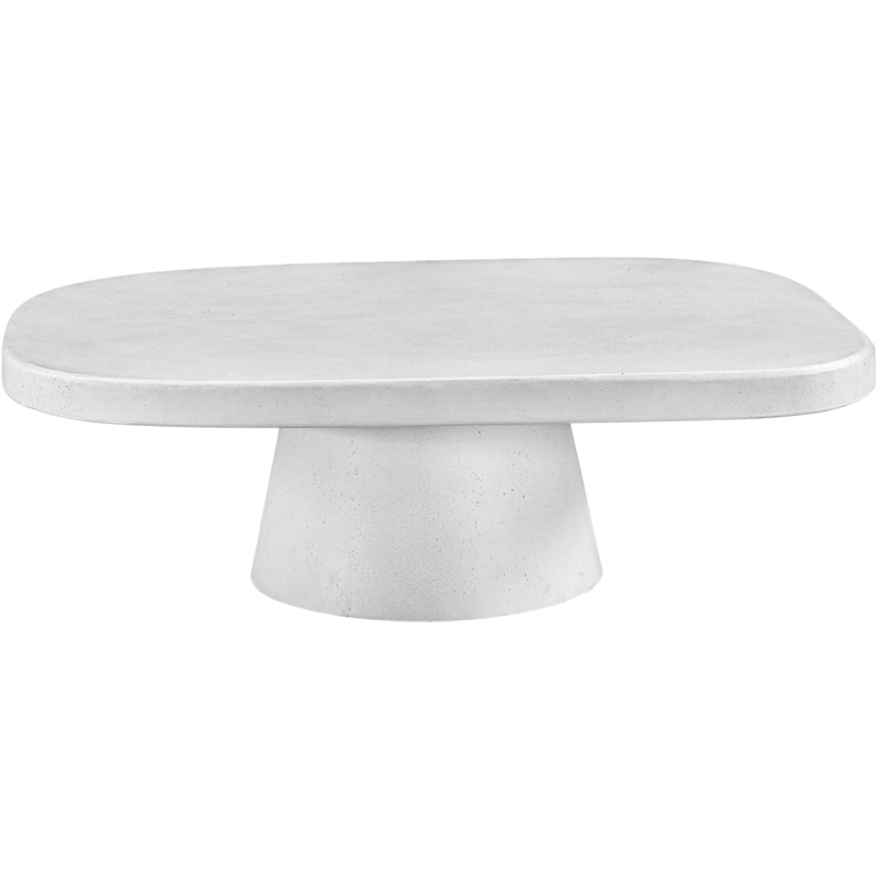 Meridian Furniture Prato White Concrete Indoor/Outdoor Coffee Table