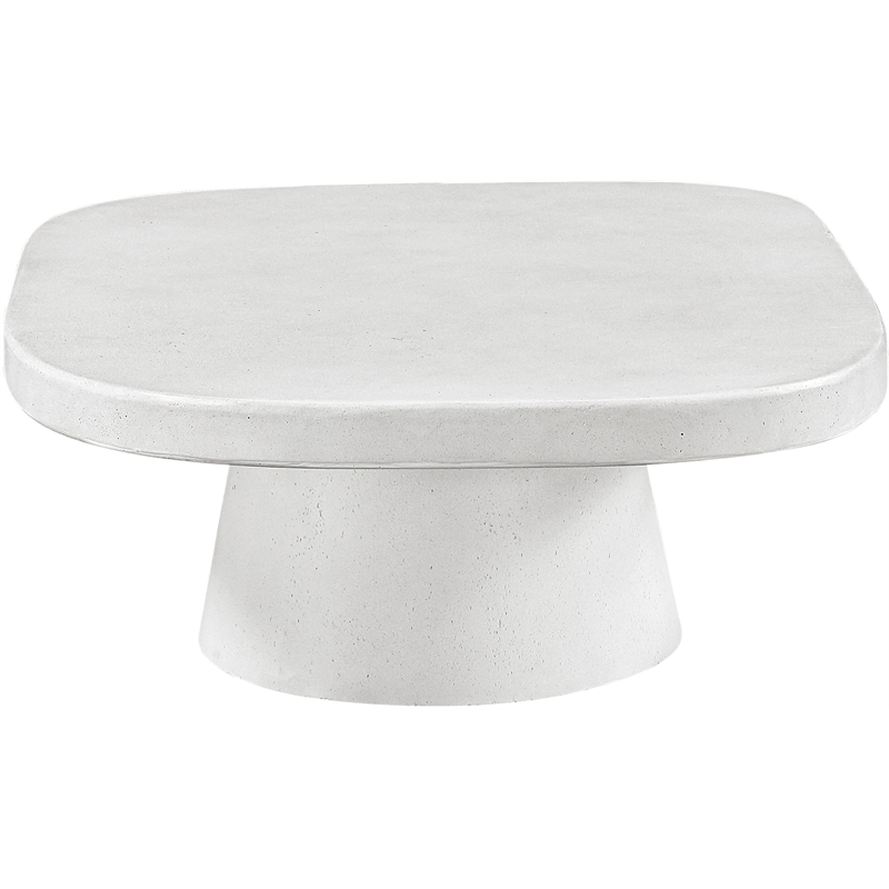 Meridian Furniture Prato White Concrete Indoor/Outdoor Coffee Table