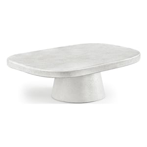 Meridian Furniture Prato White Concrete Indoor/Outdoor Coffee Table