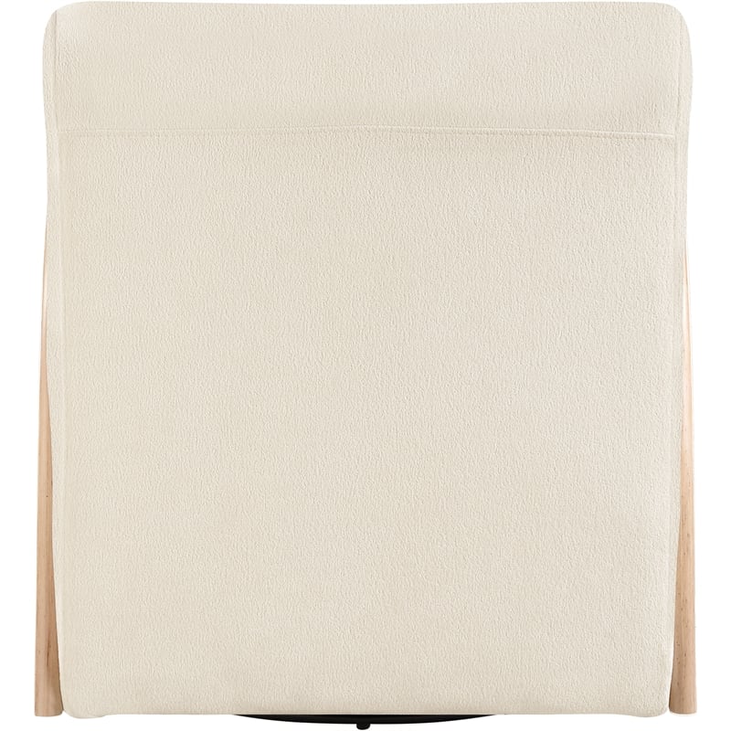 Meridian Furniture Neria Cream Chenille Fabric Upholstered Swivel Accent Chair