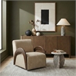 Meridian Furniture Neria Beige Chenille Fabric Upholstered Swivel Accent Chair