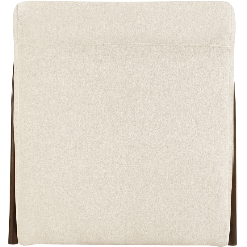 Meridian Furniture Neria Cream Chenille Fabric Upholstered Swivel Accent Chair