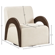 Meridian Furniture Neria Cream Chenille Fabric Upholstered Swivel Accent Chair