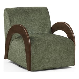 Meridian Furniture Neria Green Chenille Fabric Upholstered Swivel Accent Chair