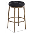 Meridian Furniture Ferro Black Performance Fabric Upholstered Bar Stool