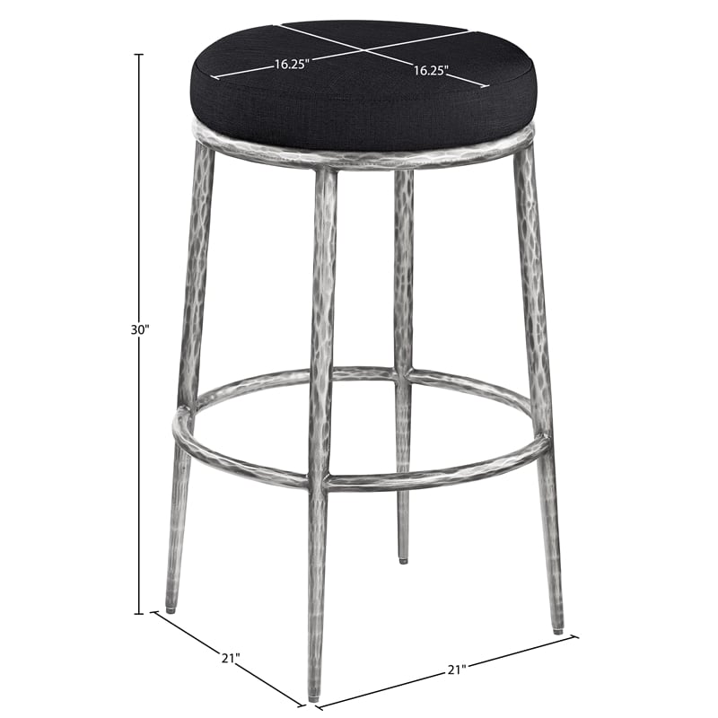 Meridian Furniture Ferro Black Performance Fabric Upholstered Bar Stool