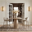 Meridian Furniture Ferro Beige Performance Fabric Upholstered Bar Stool