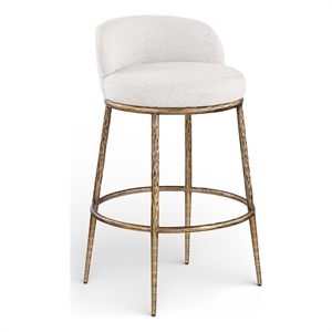Meridian Furniture Ferro Cream Performance Fabric Upholstered Bar Stool