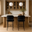 Meridian Furniture Zarelle Black Performance Fabric Counter Stool (Set of 2)