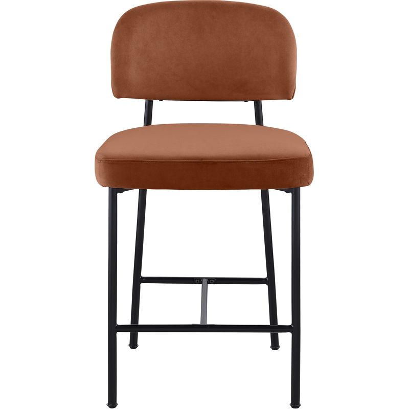 Meridian Furniture Zarelle Cognac Performance Fabric Counter Stool (Set of 2)