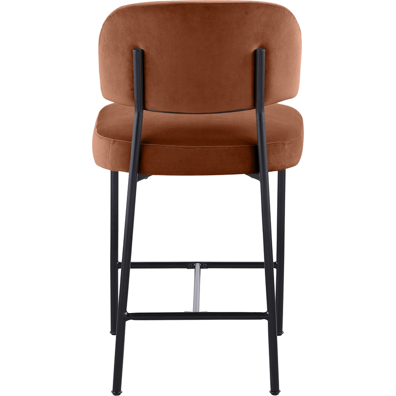 Meridian Furniture Zarelle Cognac Performance Fabric Counter Stool (Set of 2)