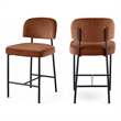 Meridian Furniture Zarelle Cognac Performance Fabric Counter Stool (Set of 2)