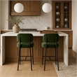 Meridian Furniture Zarelle Green Performance Fabric Counter Stool (Set of 2)