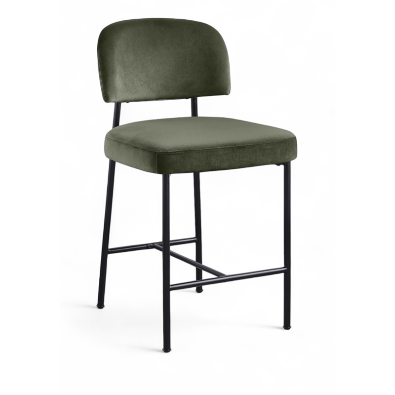 Meridian Furniture Zarelle Green Performance Fabric Counter Stool (Set of 2)
