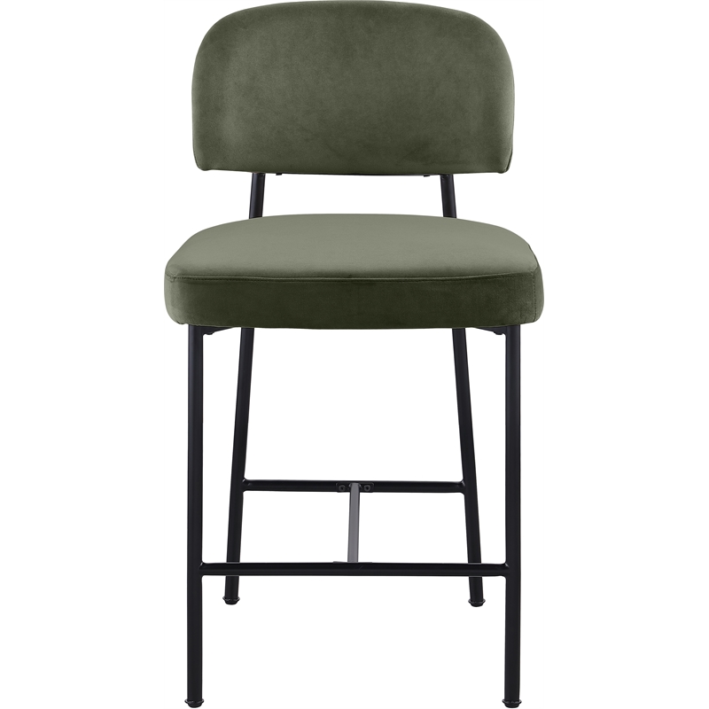 Meridian Furniture Zarelle Green Performance Fabric Counter Stool (Set of 2)