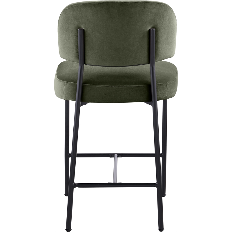 Meridian Furniture Zarelle Green Performance Fabric Counter Stool (Set of 2)