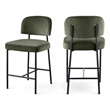 Meridian Furniture Zarelle Green Performance Fabric Counter Stool (Set of 2)