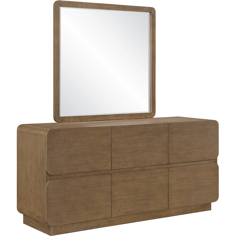 Meridian Furniture Adagio Brown Solid Wood And Oak Veneer Dresser