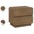 Meridian Furniture Adagio Brown Solid Wood And Oak Veneer Nightstand