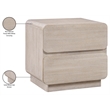 Meridian Furniture Adagio Natural Solid Wood And Oak Veneer Nightstand