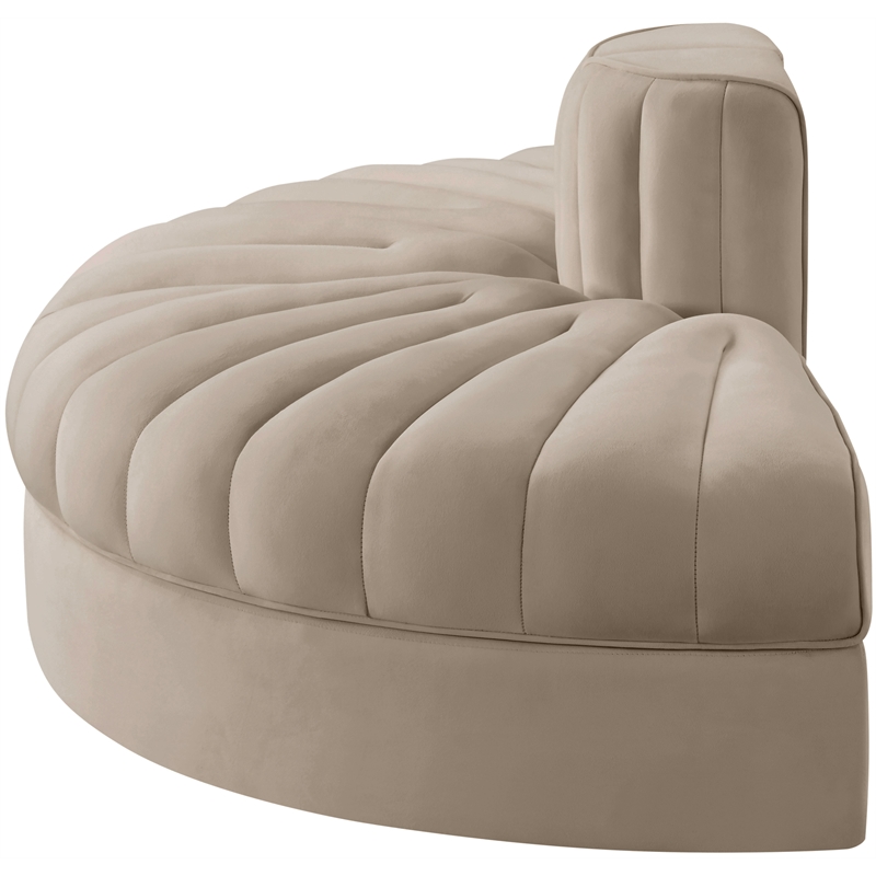 Meridian Furniture Rummi Beige Velvet Performance Fabric 2pc. Modular Loveseat