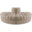 Meridian Furniture Rummi Beige Velvet Performance Fabric 2pc. Modular Loveseat