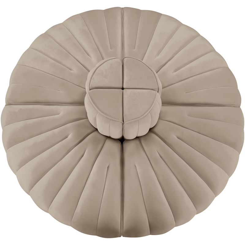 Meridian Furniture Rummi Beige Velvet Performance Fabric 4pc. Modular Sofa