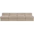 Meridian Furniture Rummi Beige Velvet Performance Fabric 4pc. Modular Sofa