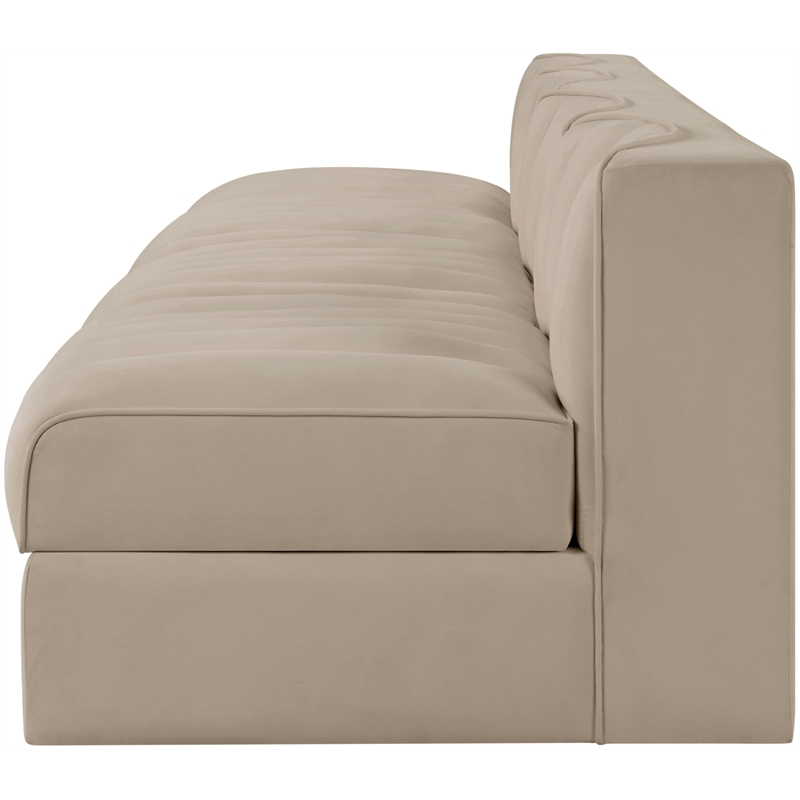 Meridian Furniture Rummi Beige Velvet Performance Fabric 4pc. Modular Sofa