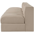 Meridian Furniture Rummi Beige Velvet Performance Fabric 4pc. Modular Sofa