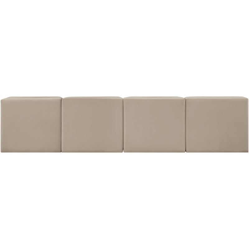 Meridian Furniture Rummi Beige Velvet Performance Fabric 4pc. Modular Sofa
