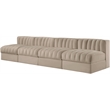 Meridian Furniture Rummi Beige Velvet Performance Fabric 4pc. Modular Sofa