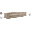 Meridian Furniture Rummi Beige Velvet Performance Fabric 4pc. Modular Sofa
