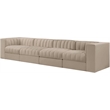 Meridian Furniture Rummi Beige Velvet Performance Fabric 4pc. Modular Sofa