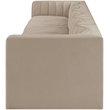 Meridian Furniture Rummi Beige Velvet Performance Fabric 5pc. Modular Sofa