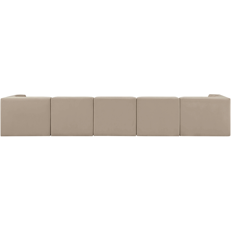 Meridian Furniture Rummi Beige Velvet Performance Fabric 5pc. Modular Sofa