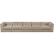 Meridian Furniture Rummi Beige Velvet Performance Fabric 5pc. Modular Sofa