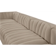Meridian Furniture Rummi Beige Velvet Performance Fabric 5pc. Modular Sofa