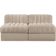 Meridian Furniture Rummi Beige Velvet Performance Fabric 2pc. Modular Sofa
