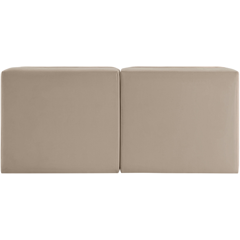 Meridian Furniture Rummi Beige Velvet Performance Fabric 2pc. Modular Sofa