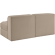 Meridian Furniture Rummi Beige Velvet Performance Fabric 2pc. Modular Sofa