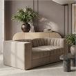 Meridian Furniture Rummi Beige Velvet Performance Fabric 2pc. Modular Sofa