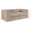 Meridian Furniture Rummi Beige Velvet Performance Fabric 2pc. Modular Sofa