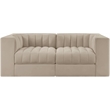 Meridian Furniture Rummi Beige Velvet Performance Fabric 2pc. Modular Sofa
