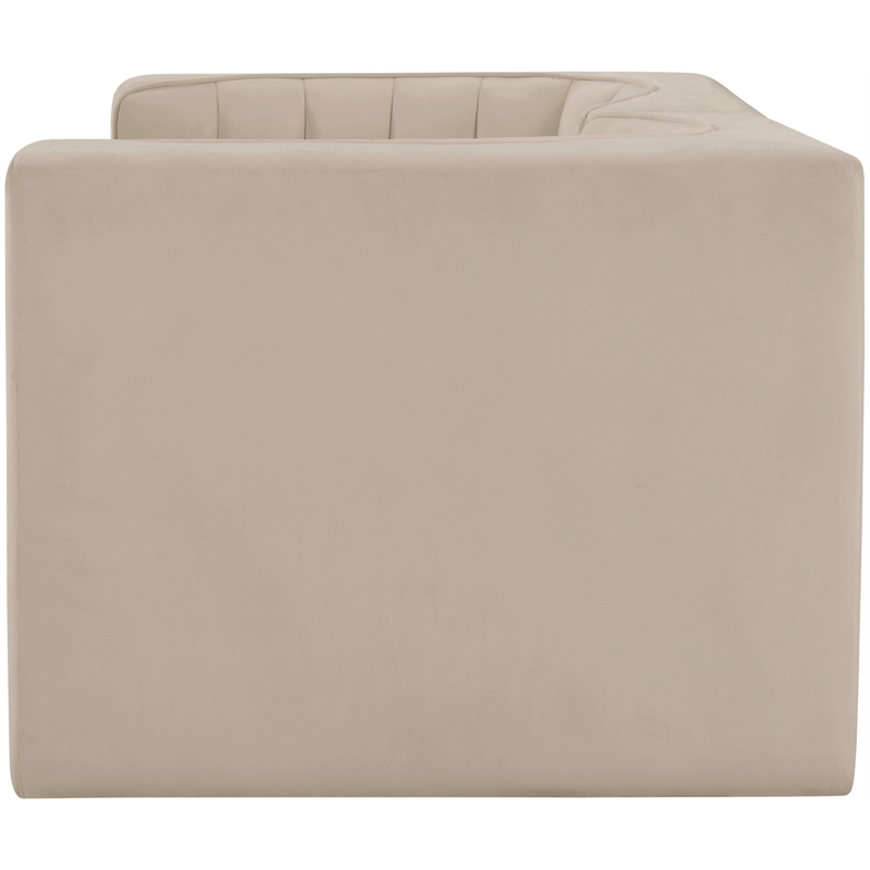 Meridian Furniture Rummi Beige Velvet Performance Fabric 2pc. Modular Sofa