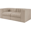 Meridian Furniture Rummi Beige Velvet Performance Fabric 2pc. Modular Sofa