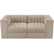 Meridian Furniture Rummi Beige Velvet Performance Fabric 2pc. Modular Sofa