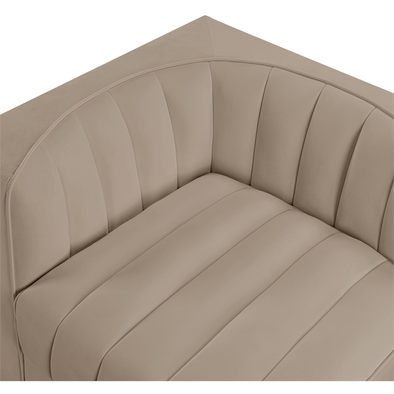 Meridian Furniture Rummi Beige Velvet Performance Fabric 2pc. Modular Sofa
