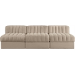 Meridian Furniture Rummi Beige Velvet Performance Fabric 3pc. Modular Sofa
